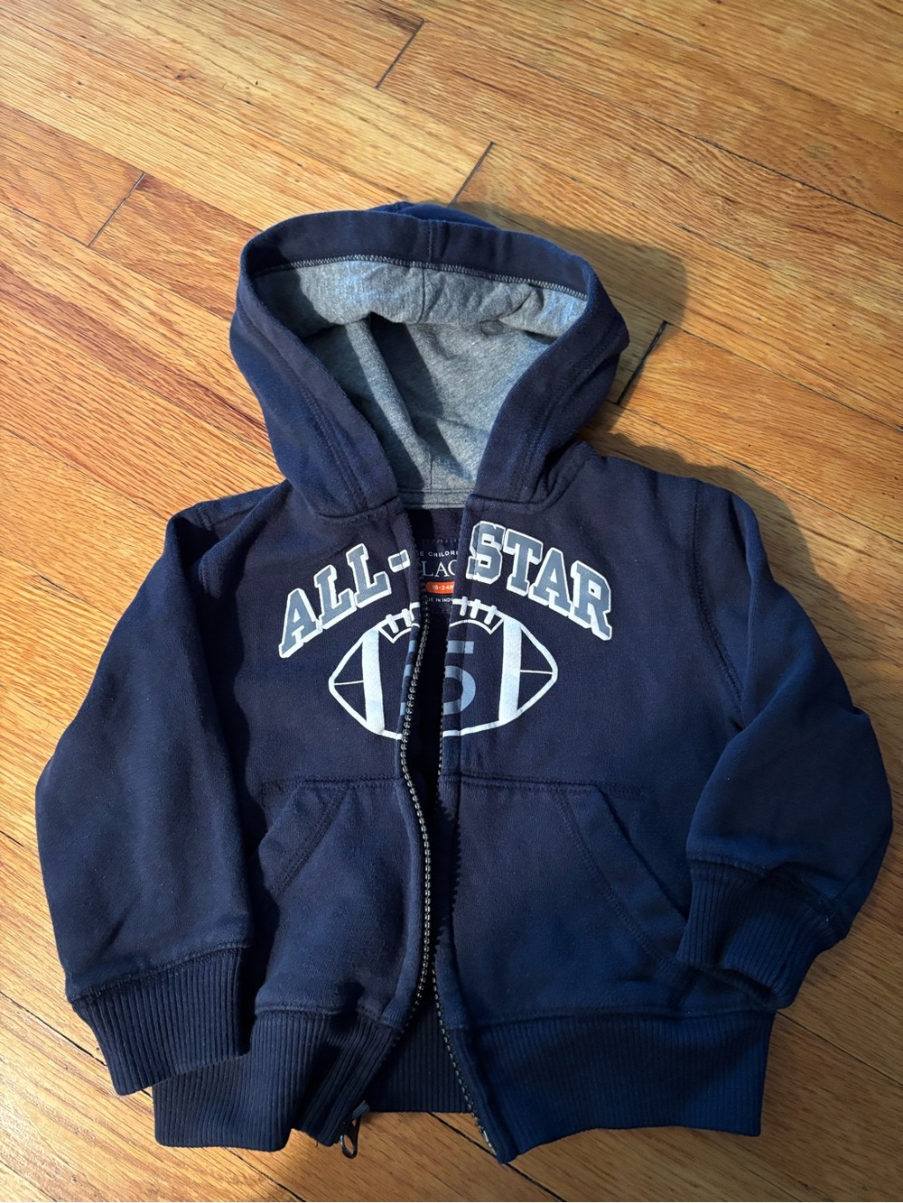 The Children's Place Navy 'All-Star' Football Zip Hooded Sweatshirt